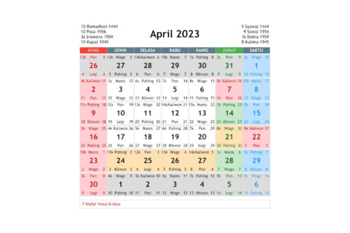 7 april 2023 hari apa